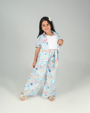 Conjunto Tres Piezas Pantalón y Camisera Mariposas